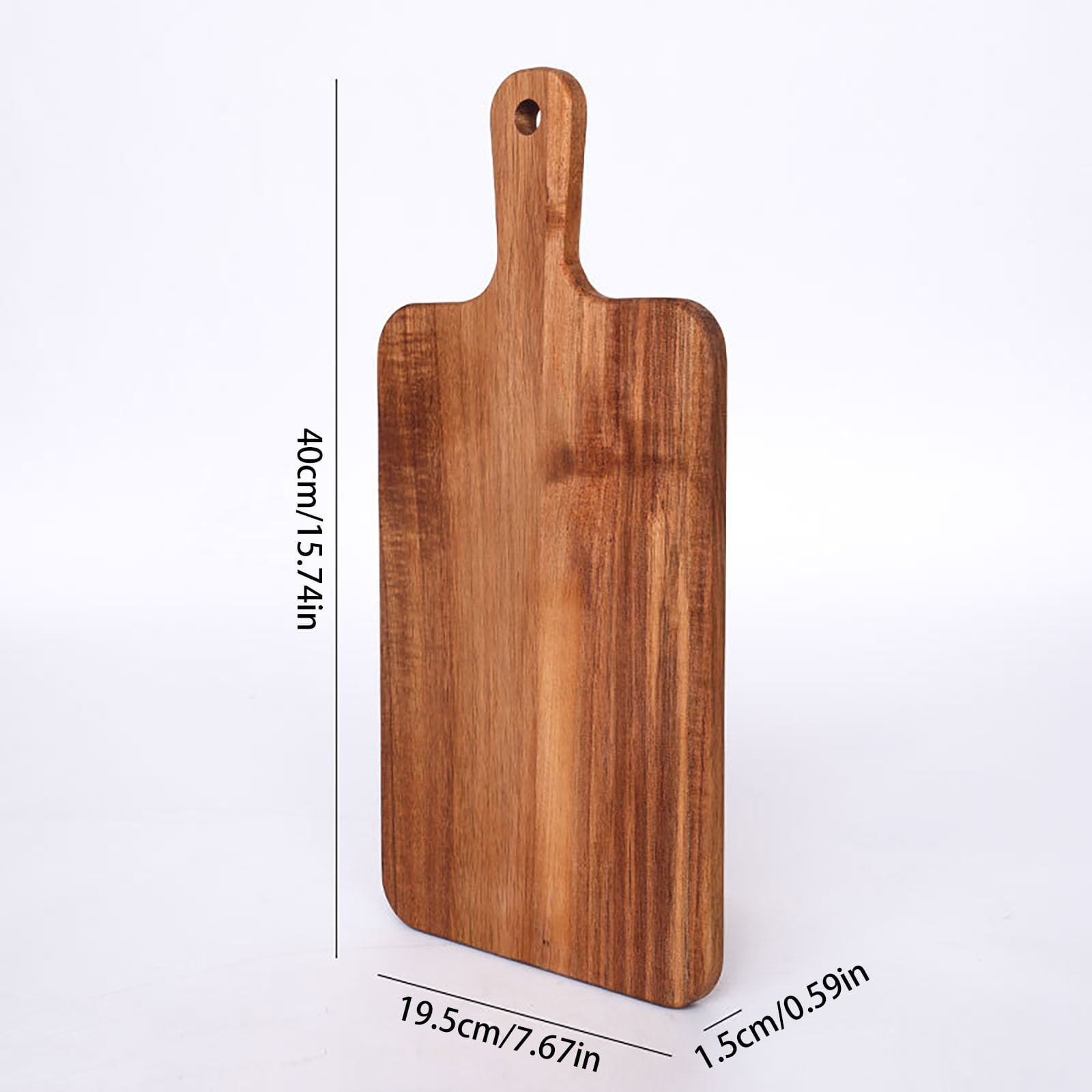 Wood Cutting Board Wood Charcuterie Board With Handle Round/Rectangular Portable Wood Dinner Plate Serving Tray Kitchen Chopping Board For Meat Bread Vegetables Fruits Food