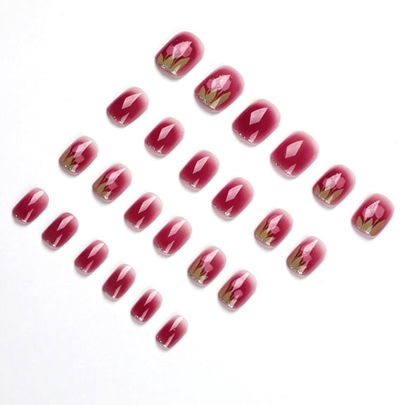Tulip Pattern Rose Red Manicure ABS Material Gentle to Nails & Skin for Daily Female Beauty Decoration  Jelly Glue Model