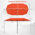 thumbnail image 3 of Gymax 13 FT Double-sided Patio Umbrella Outdoor Large Twin Size Umbrella Orange, 3 of 10