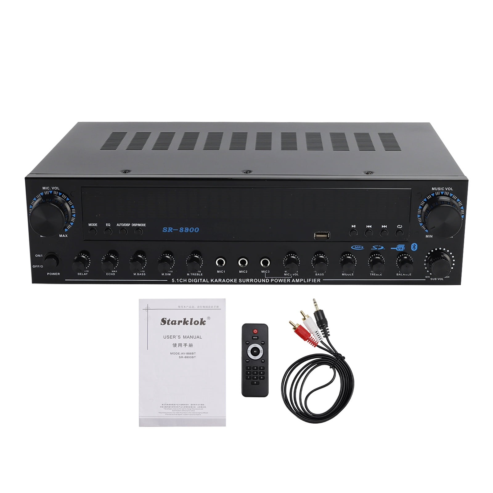Donner, Stereo Receiver, 1000W Peak Power, 6 Channel Bluetooth 5.3