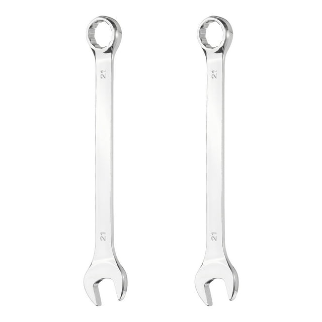 2 Pcs Clé à Combinaison 21mm Métrique Boîte 12 Points et Extrémité Ouverte 45 Acier au Carbone