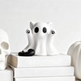 thumbnail image 3 of 1 Pcs Halloween Ghost Figurine Cute Spooky Unique Cat Design Cartoon Mini Figurines Desk Ornament Decorations Indoor for Halloween Decor Home Table Bedroom Office Desktop Display Ornaments, 3 of 9