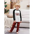 thumbnail image 5 of Hirigin Store Christmas Family Pajamas Matching Set Gnome Print Long Sleeve Tops and Elastic Plaid Pants Loungewear Soft Sleepwear, 5 of 7