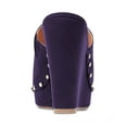 thumbnail image 2 of YDN Women Comfy Open Toe Studded Slide Sandals High Wedge Heels Platform Clogs Mules Slip On Shoes Size 16 Purple, 2 of 5