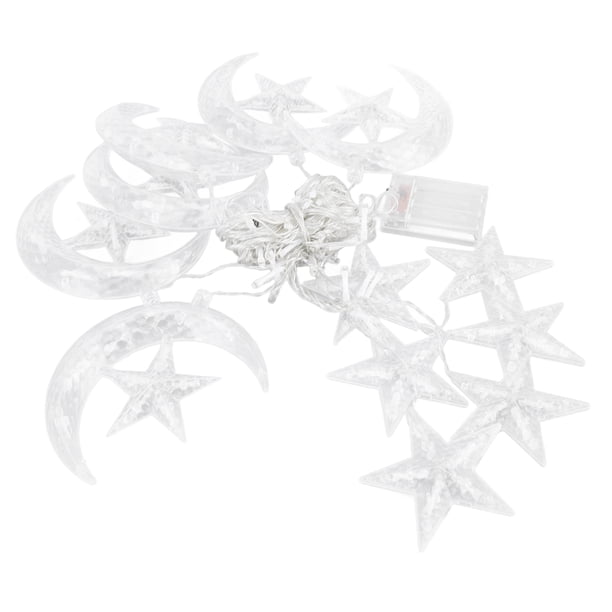 Luces Estrella Luna Cadena De Luces 3.3yd 126LED Cadena De Luces Decorativas Para El Festival De Ramadán Fiesta De Bodas Hogar Terraza Ventana Jardín