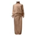thumbnail image 3 of JHLZHS Robe de Maternité Femmes Ensemble Jupe Chandail 2 Pcs Tenues Col Manches Longues Maxi Jupe Ensembles Survêtement Robe Manches Longues pour Femmes Robes, 3 of 5