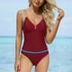 thumbnail image 4 of Tankini para mujer, bikini liso sin espalda, de dos piezas, estilo vendaje, para playa, dos piezas, tankini, 2 piezas, 4 of 7