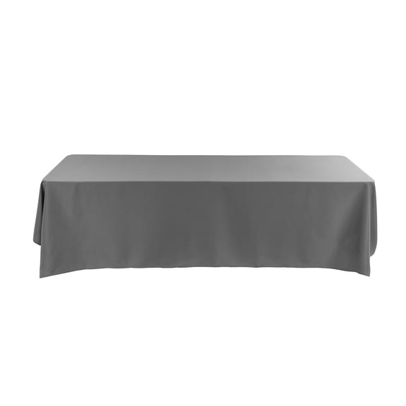 Restaurantware-Table Tek 90 x 132 Inch Table Covers, 10 Rectangle Wedding Tablecloths - Washable, Wrinkle-Free, Gray Polyester Banquet Tablecloths, Hemmed, For Parties, Holidays, or Buffets