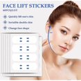 thumbnail image 2 of 80 piezas/juego de cinta adhesiva de maquillaje facial en forma de V, impermeable, invisible, transpirable, para levantar la cara, tensar el mentón, 2 of 5