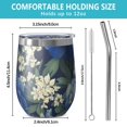 thumbnail image 5 of 12oz Stemless Wine Tumblers Pioneer Flower Vacuum Insulated Stainless Steel Travel Tumbler Cups Mug with Lid and Straw for Champaign,Cocktail,Beer with Cleaning Brush, 5 of 5