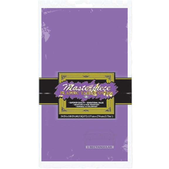 Purple Plastic Rectangle Table Cover Party Decoration