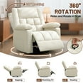 thumbnail image 3 of Korser Fauteuil Inclinable Pivotant à Bascule avec Massage en Lin pour Salon, Beige, 3 of 6