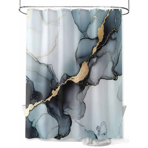 Shower Curtain Marble Texture Shower Curtains for Bathroom, Waterproof Polyester Shower Curtain Set with Hooks, Extra Long 72" x 84" Modern Art Marble