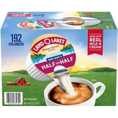 Land O Lake Mini Moo’s Half & Half Singles Packets, 192 Count