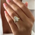 thumbnail image 5 of Jewelerix Six Prongs Moissanite Diamond Mother's Day Ring Bezel Marquise Cut Bridal Ring Set for Women Vermeil Yellow Gold Minimalist Engagement Ring, 5 of 6