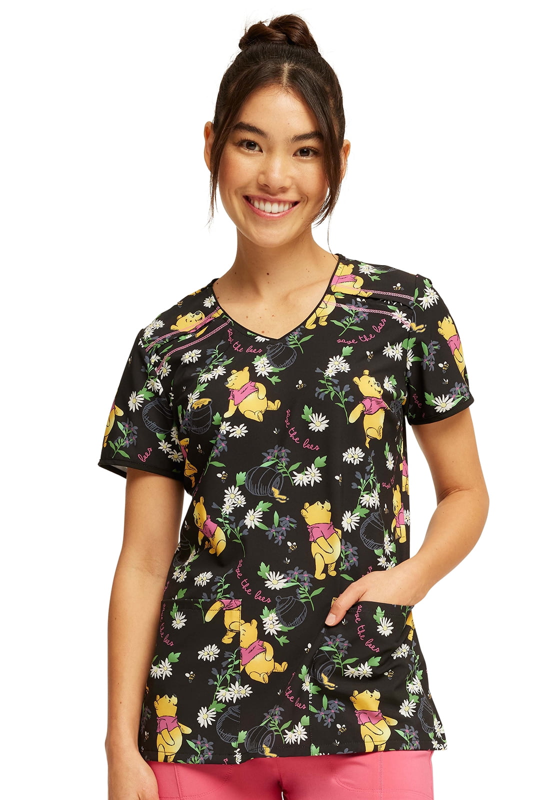 Tooniforms Women Scrubs Top VNeck Print TF686