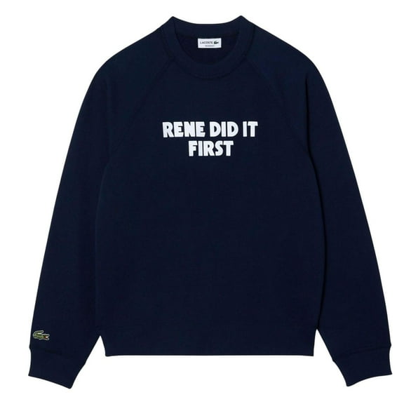Lacoste Mens Rene Did It First Crew Neck Relaxed Fit Sweatshirt