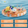 thumbnail image 2 of Sun's Out Floating Snack Bar – Orange Cabana Stripe Pool Float, Ages 14+, 2 of 5