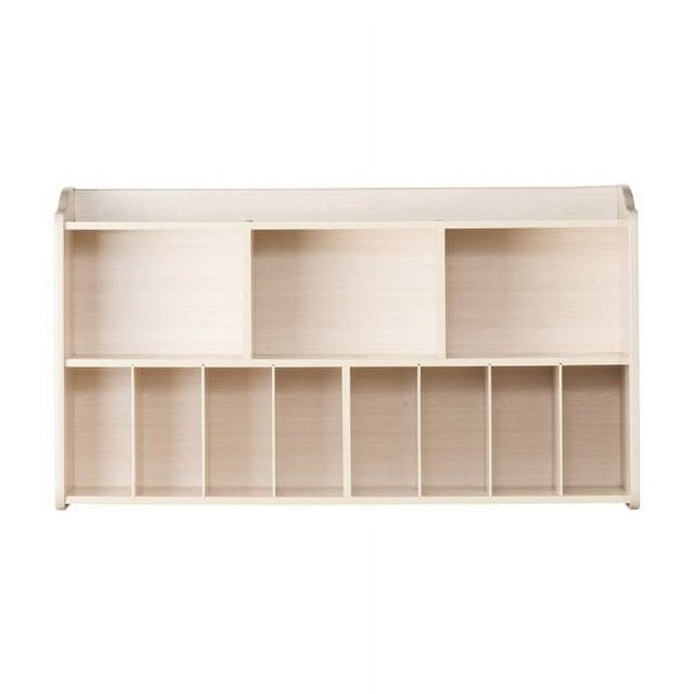 Foundations Wall Mounted Diaper Organizer, 11 Storage Cubbies, Durable Wood, Natural