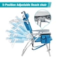 thumbnail image 5 of Blue Padded Beach Chair Heightened,Weight Capacity 220Lbs,Lightweight And Easy To Carry And Move, 5 of 9