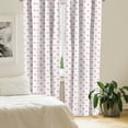 thumbnail image 2 of Ambesonne Cartoon Curtains, Hearts and Whales Love Art, Pair of 28"x63", White and Pink, 2 of 5