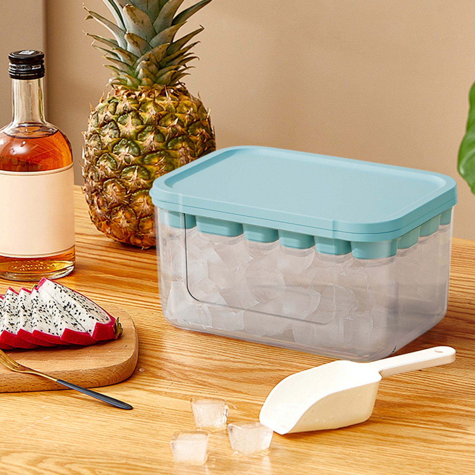 Tunhigl Sales Silica Gel Ice Tray Film with 22-cell Ice Box with Lid Food-grade Ice Maker Home Ice-cream Popsicle