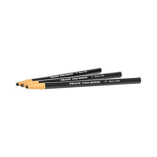 DIXON Industrial Phano PeelOff China Marker Pencils, Black, 12Pack