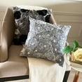 thumbnail image 3 of The HomeCentric Pillow Cover Black Throw Pillows Cover Modern Floral Pillow Cases Pack of 2 12x12 inch (30x30 cm) Pillows Cover Art Silk Square Pillowcases Ribbon Rose Flowers Easter - Black Rose, 3 of 10