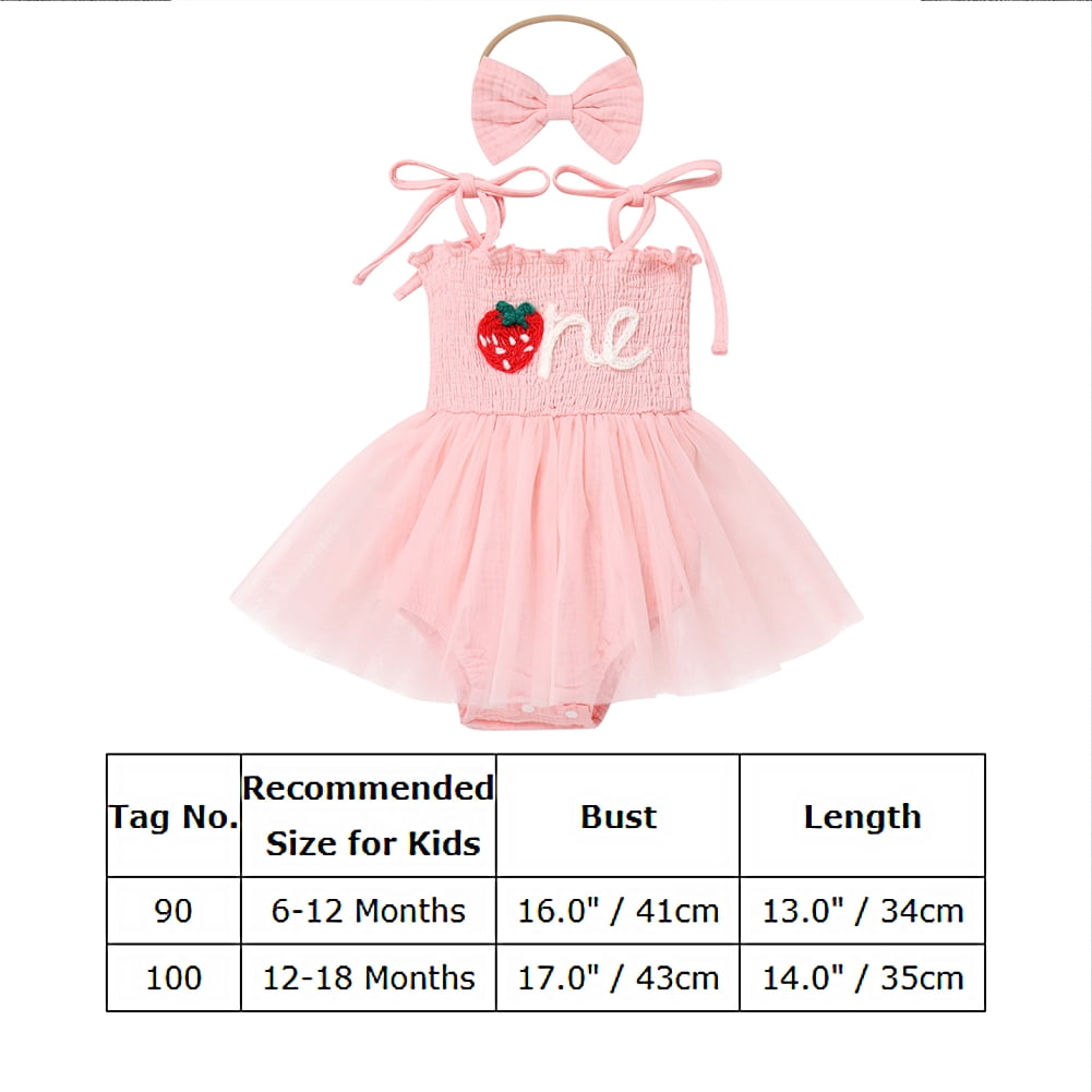 IDOPIP Baby Girls 1st Birthday Outfit Spaghetti Straps Romper Dress with Headband Cake Smash Outfit