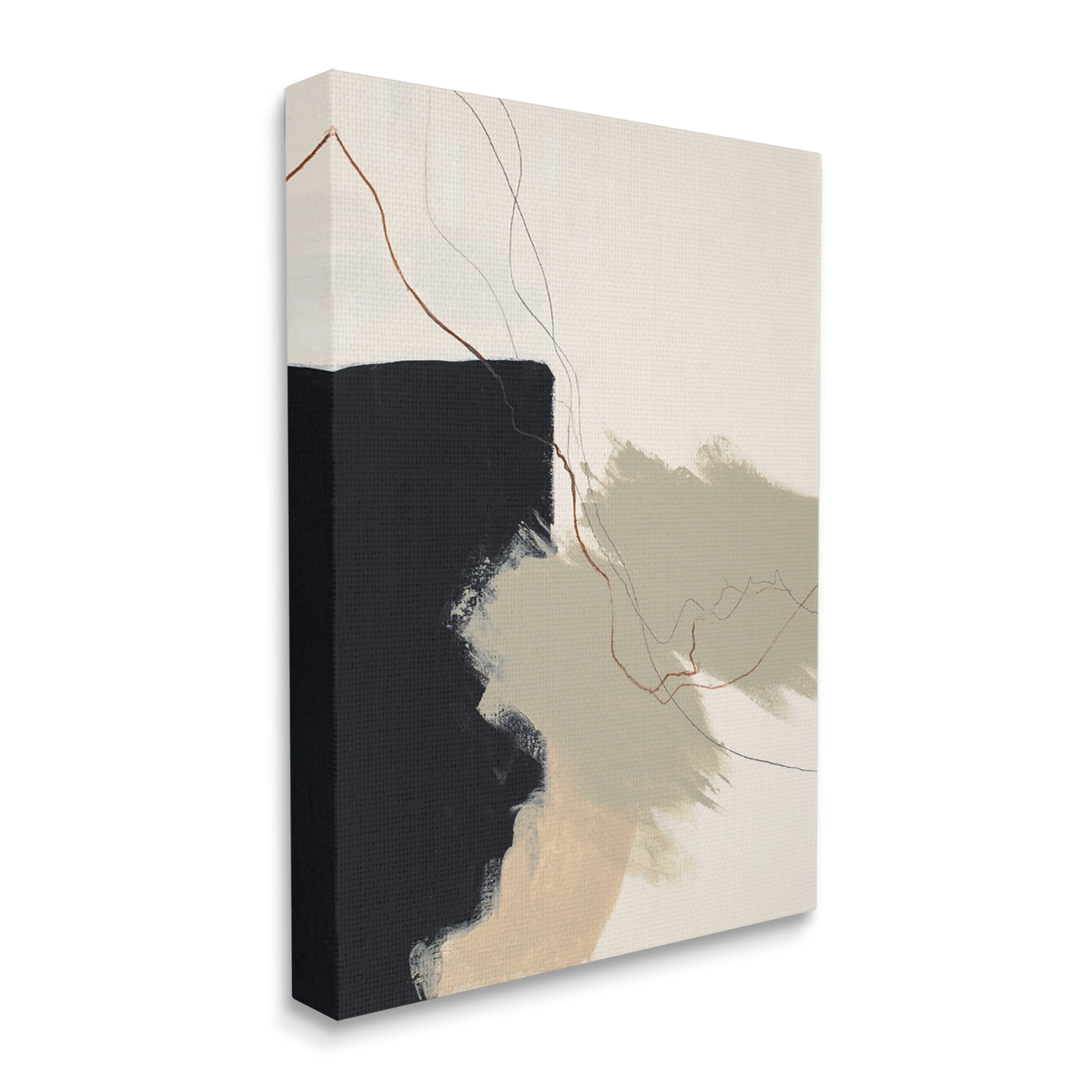 Stupell Industries Soft Paint Strokes with Line Abstract Painting Gallery Wrapped Canvas Art Print Wall Art, 30 x 40