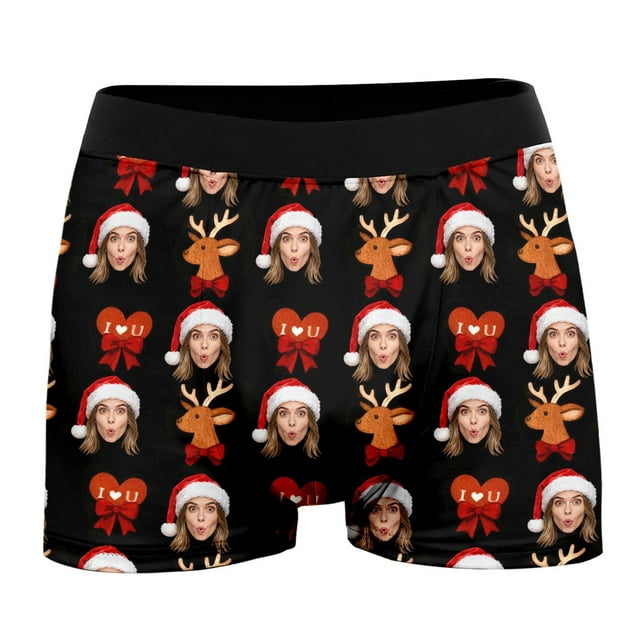 Red briefs for men Customized Shaped Four Cornered Pants As Personalized And Interesting Photo Themed Underwear For Men
