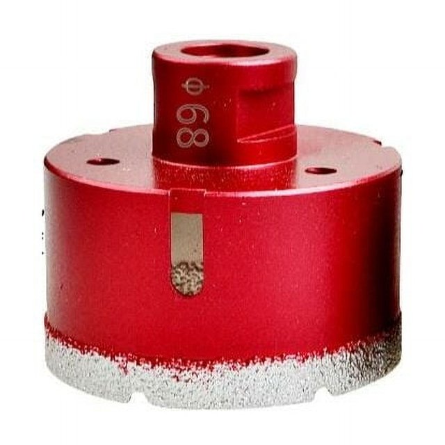 Professional Diamond Drill Bit Vacuum Brazed, Performance Hollow Hole Cutter For Porcelain Ceramic Granite Stone, 68mm Diameter, 60mm Total Length, M14 Thread, 1 Piece
