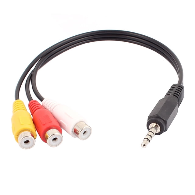 3,5 mm de 4 polos de 3 círculos de 3 adaptador de conector hembra RCA Audio Cable colorido