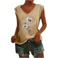 thumbnail image 1 of Women Fashion Casual Printing Shirts Short Sleeve Loose Plus Size Tee Tops V-neck Blouse, 1 of 6