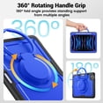 thumbnail image 6 of FJLBDE Case for iPad Air 5th Generation/iPad Air 4th Generation 10.9 inch with 360 Rotating Stand, Shoulder Strap, Heavy Duty Shockproof Cover, Deep Blue, 6 of 7
