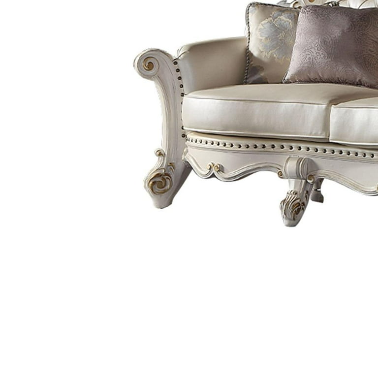 ACME Vendome Leather Upholstered Oversized Sofa with 6