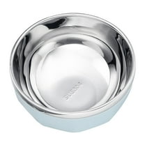 MUSEYA 304 Stainless Steel Soup Bowl Blue Double Layer Suitable for Noodles 1Pack