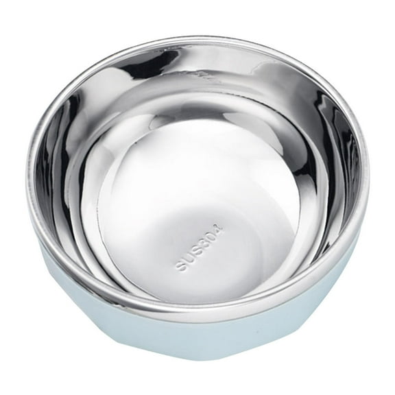 MUSEYA 304 Stainless Steel Soup Bowl Blue Double Layer Suitable for Noodles 1Pack