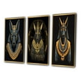 thumbnail image 3 of Designart "Graphic Anubis Iconic Egyptian Jackal God III" Egyptian Woman Framed Wall Art Set Of 3 - Gold Woman Egyptian Frame Gallery Set For Office Decor, 3 of 6