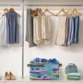 thumbnail image 5 of Square Storage Basket 14.2*10.2*8.3 Inch One Sizex2 Shelf Basket Open Home Storage Bins Bedroom Storage Basket Closet Storage Stylish Decor Oil Painting Boat, 5 of 9