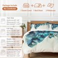 thumbnail image 6 of Queen 4 Piece Bedding Set Peacock Feather Blue Gradient Soft Breathable Duvet Cover and Pillowcase, Minimalist Style Duvet Cover Set Bed Sheets for Bedroom Dormitory Guest Room, 6 of 9