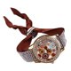 thumbnail image 1 of Reloj de cuarzo para mujer con vendaje de tela con diamantes de imitación y esfera de impresión de moda (marrón), 1 of 5