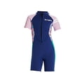 thumbnail image 4 of Girls Wetsuit Front Zipper Swim Suit Sun Protection Swimming Clothes with Zipper Blue S, 4 of 9