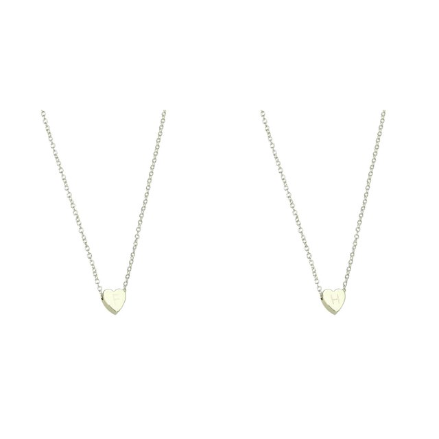 (2-Pack) Rinsvye 26 initial Heart Shape Stone Necklaces for Women Alphabet Necklace for Women Jewelry for Women Necklace Necklaces for Women A Z 26 Alphabet initial Pendant Gold Necklaces for Women