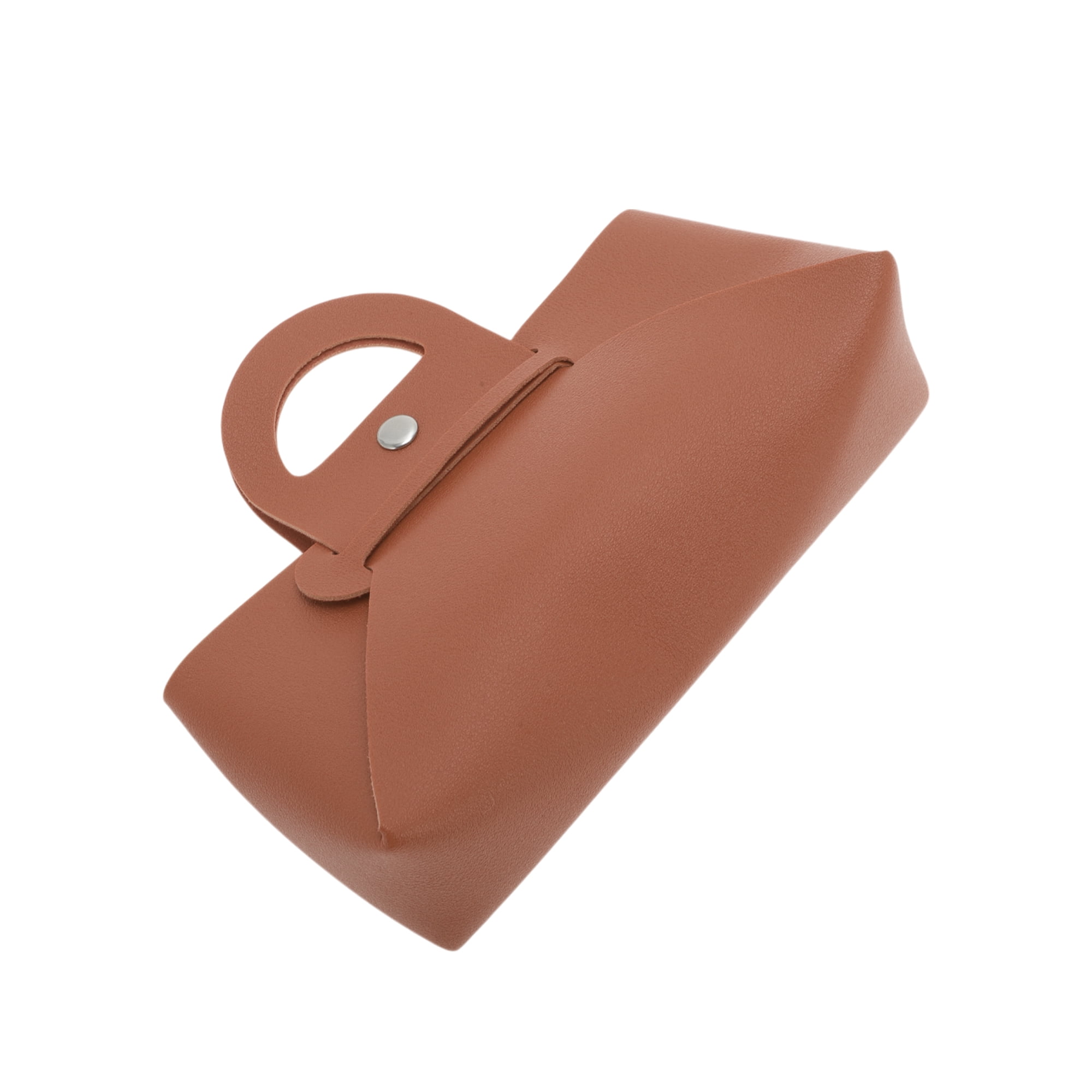 Unique Bargains Handheld Eyeglasses Bag Portable Eyeglasses Storage 1 Pc Brown
