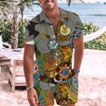 thumbnail image 2 of LYXSSBYX Mens Shorts Cargo Clearance Men's Fashion Short Sleeve Shorts Two Piece Casual Shirt Suit, 2 of 8