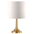 thumbnail image 1 of Henn&Hart 8" Brass Finish Metal/Fabric Mini Lamp, 1 of 10