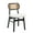 White - Sherpa - Black Wood, variant on Guyou Rattan Dining Chairs Set of 2, Farmhouse Black Wooden Dining Side Chairs, Mid Century Modern Sherpa Upholstered Kitchen Chairs with Cane Back for Dining Room Kitchen Living Room, White