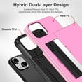 thumbnail image 3 of for iPhone 15 Case with Card Holder Heavy Duty Dual Layer Shockproof iPhone 15 Wallet Case Hidden Card Slot Slim Phone Case for iPhone 15 (Pink), 3 of 14