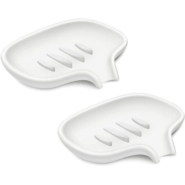 Jabonera de silicona para baño, jabonera para ducha con desagüe, jabonera de cascada para fregadero de cocina, juego de 2 Vhermosa LXY53-2